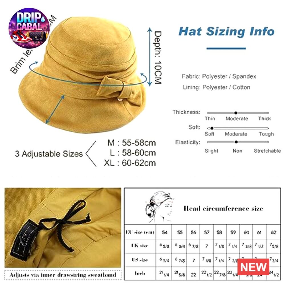 Packable Floppy Bucket Hat Polyester Blend Adjust… - image 6